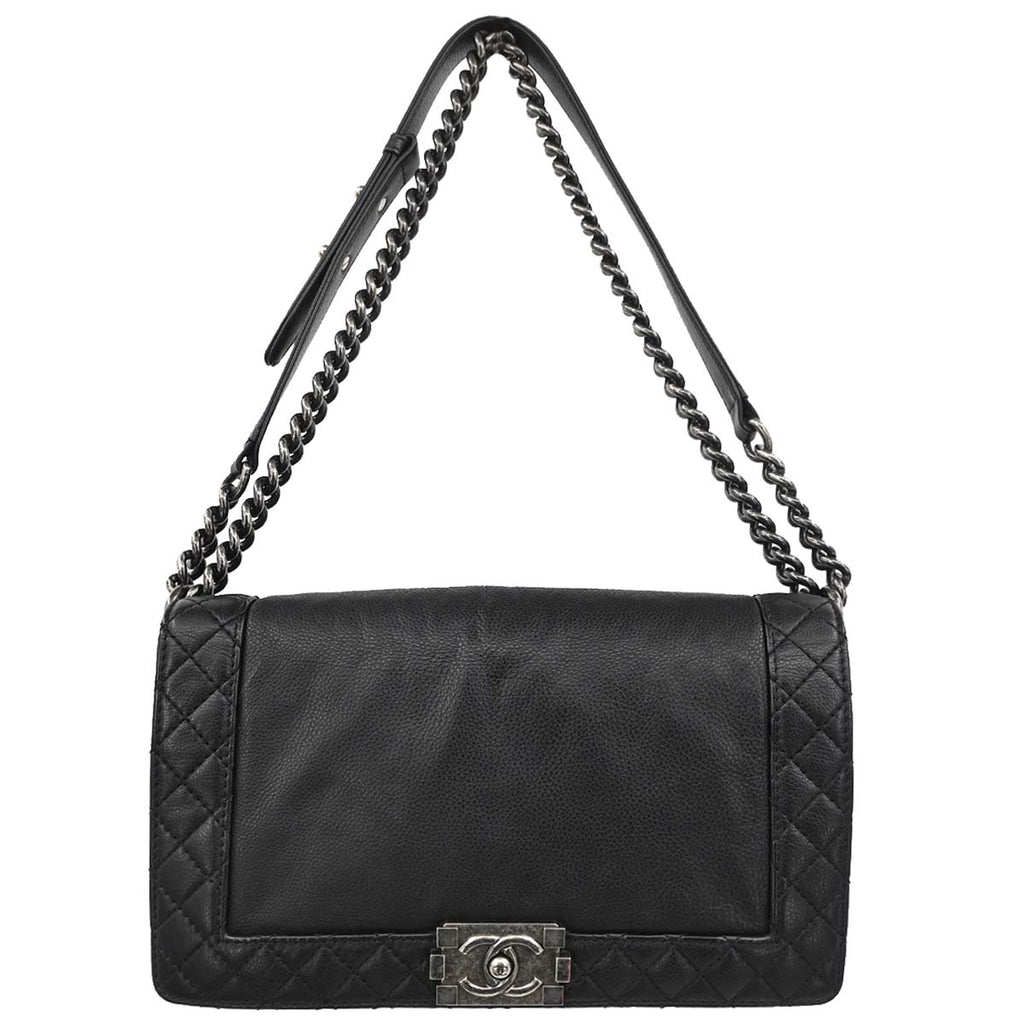 Boy Chanel 2013-2014 Black Lambskin Medium Shoulder Bag