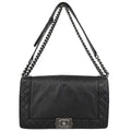 Boy Chanel 2013-2014 Black Lambskin Medium Shoulder Bag