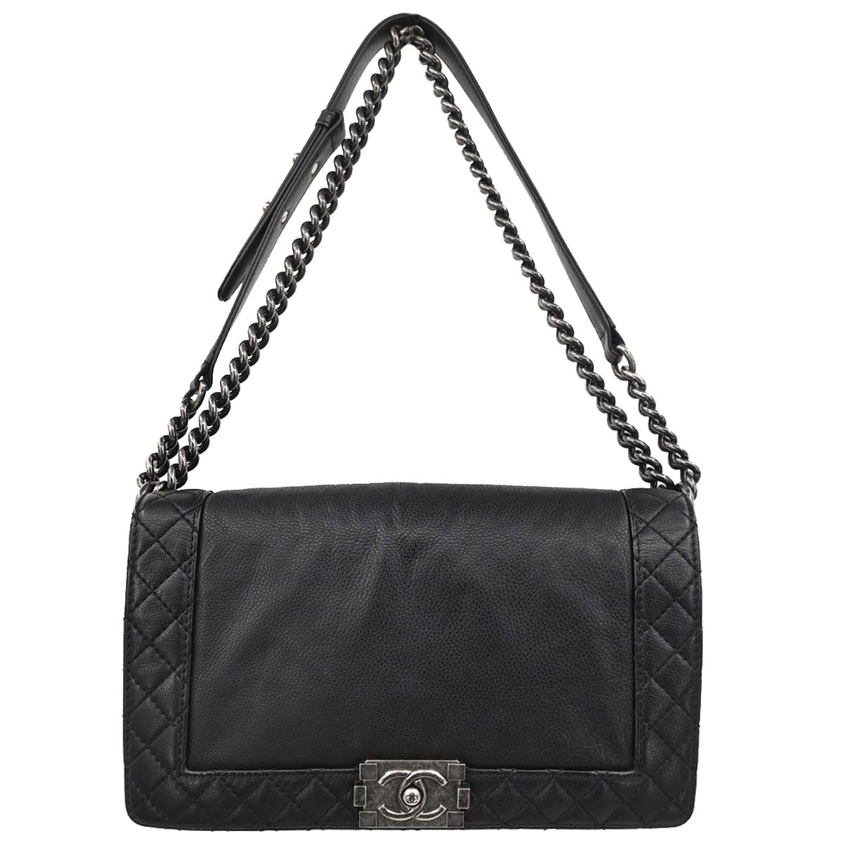 Boy Chanel 2013-2014 Black Lambskin Medium Shoulder Bag