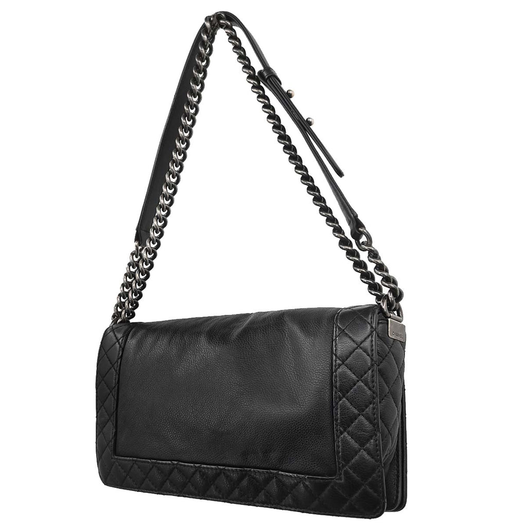 Boy Chanel 2013-2014 Black Lambskin Medium Shoulder Bag