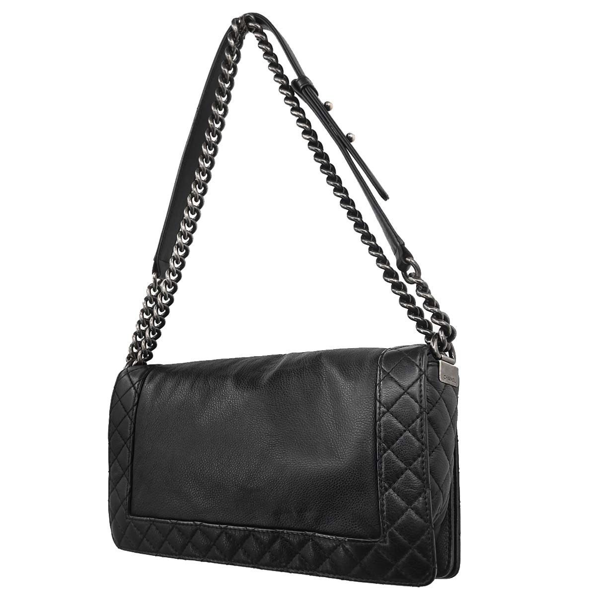 Boy Chanel 2013-2014 Black Lambskin Medium Shoulder Bag