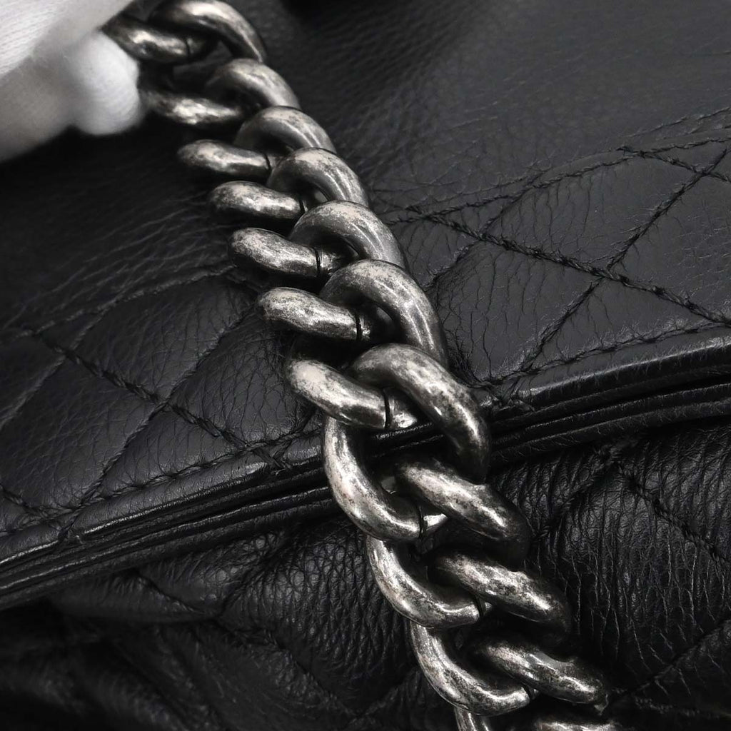 Boy Chanel 2013-2014 Black Lambskin Medium Shoulder Bag