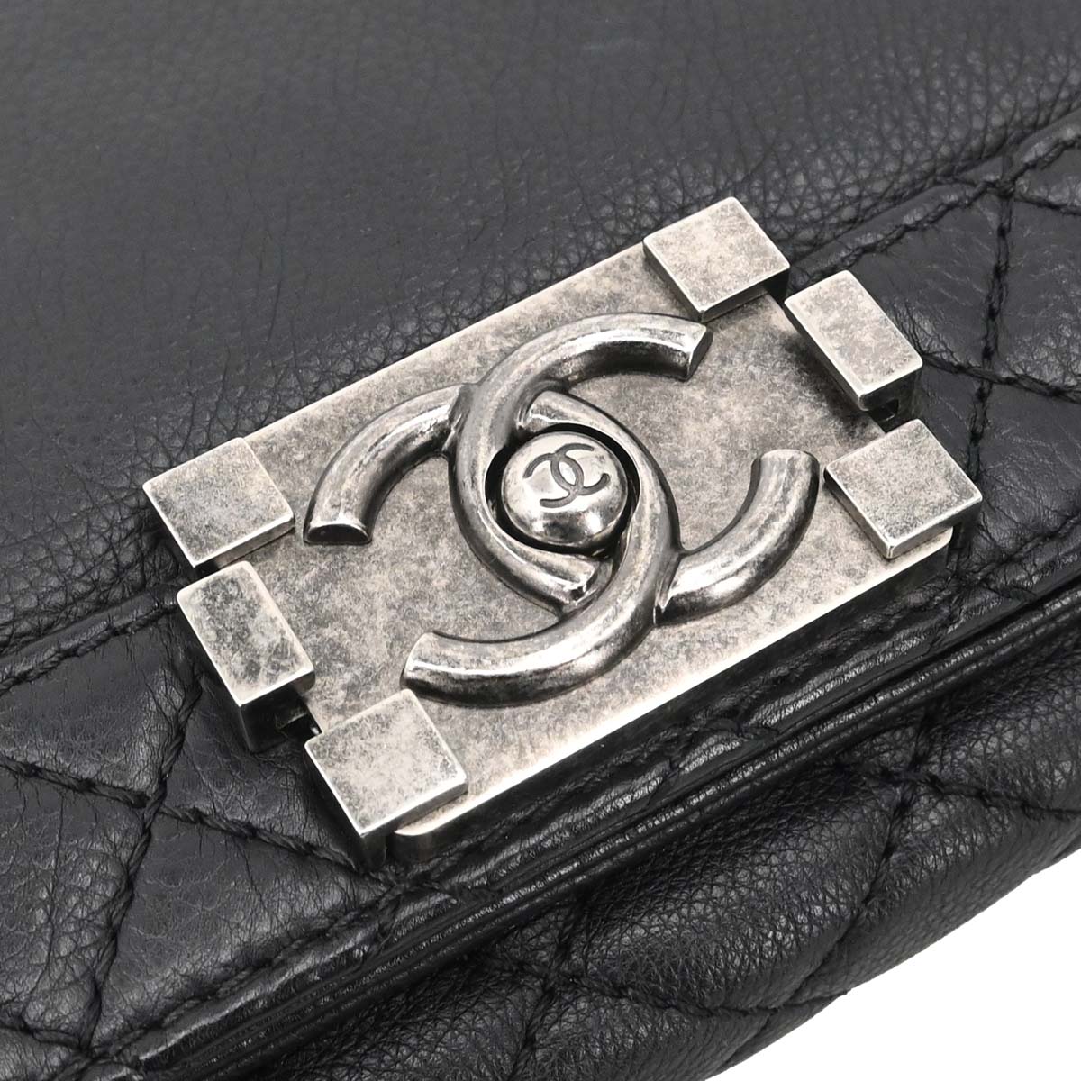 Boy Chanel 2013-2014 Black Lambskin Medium Shoulder Bag
