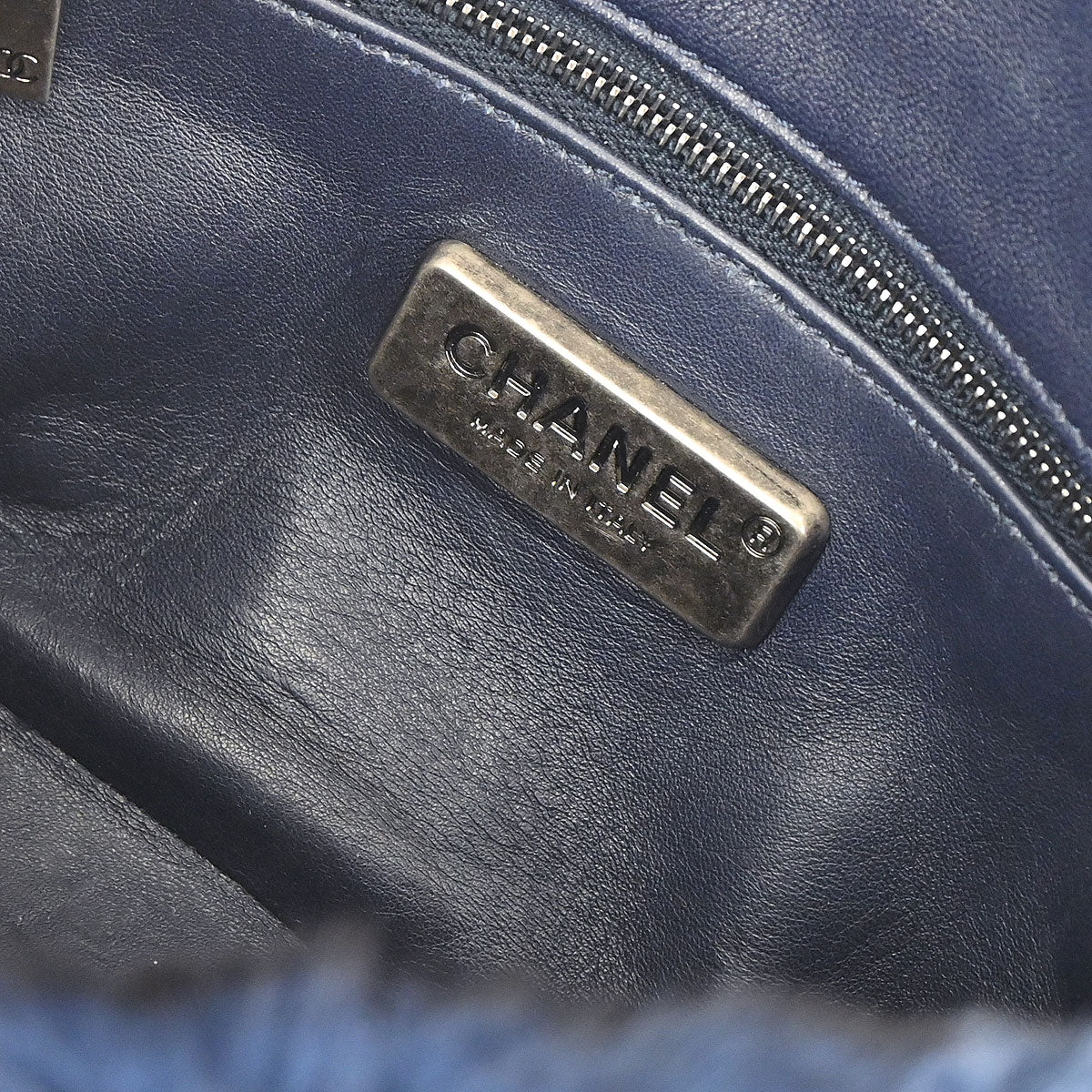 Chanel 2015-2016 Navy Rabbit Fur Shoulder Bag