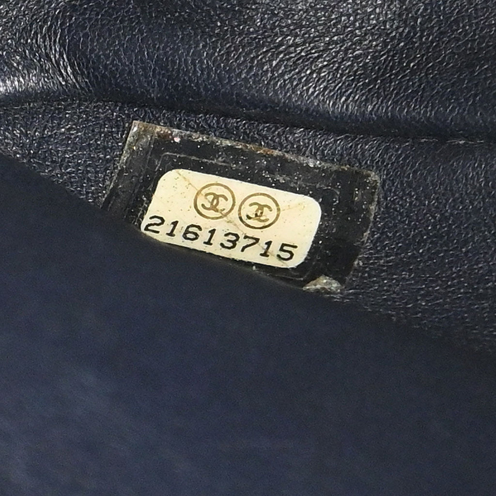 Chanel 2015-2016 Navy Rabbit Fur Shoulder Bag