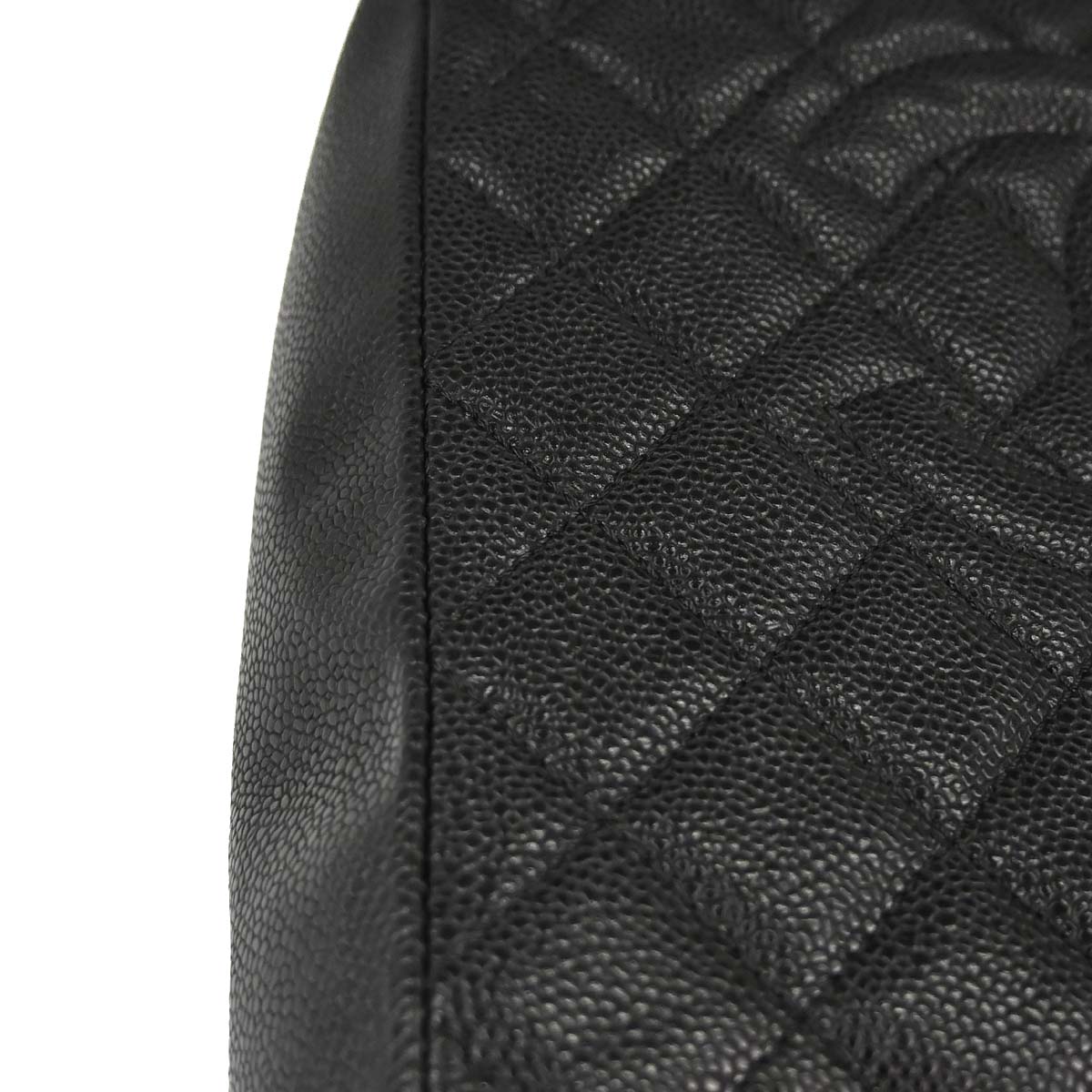 Chanel 2010-2011 Black Caviar Skin Petite Shopping Tote PST Chain Handbag