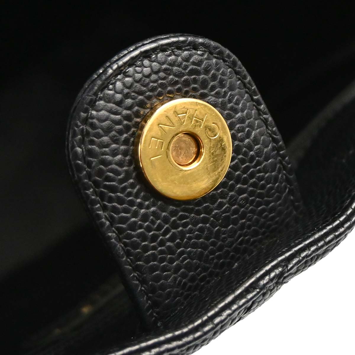 Chanel 2010-2011 Black Caviar Skin Petite Shopping Tote PST Chain Handbag