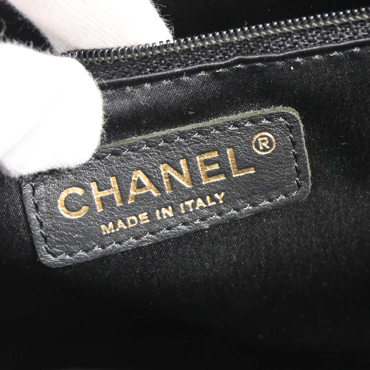 Chanel 2010-2011 Black Caviar Skin Petite Shopping Tote PST Chain Handbag