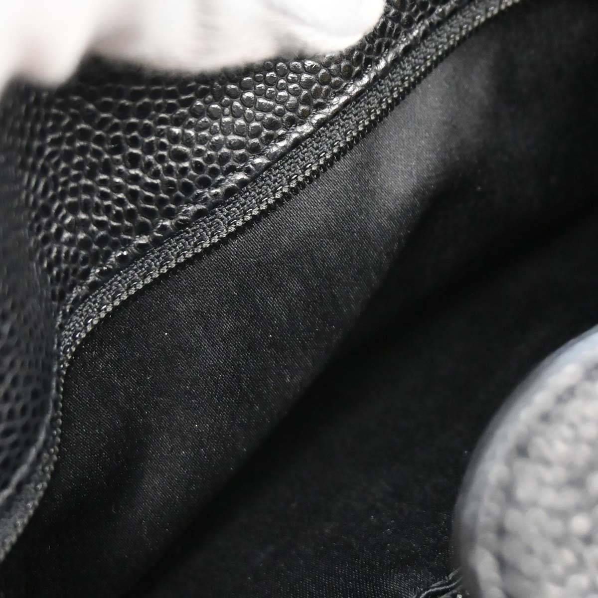 Chanel 2010-2011 Black Caviar Skin Petite Shopping Tote PST Chain Handbag