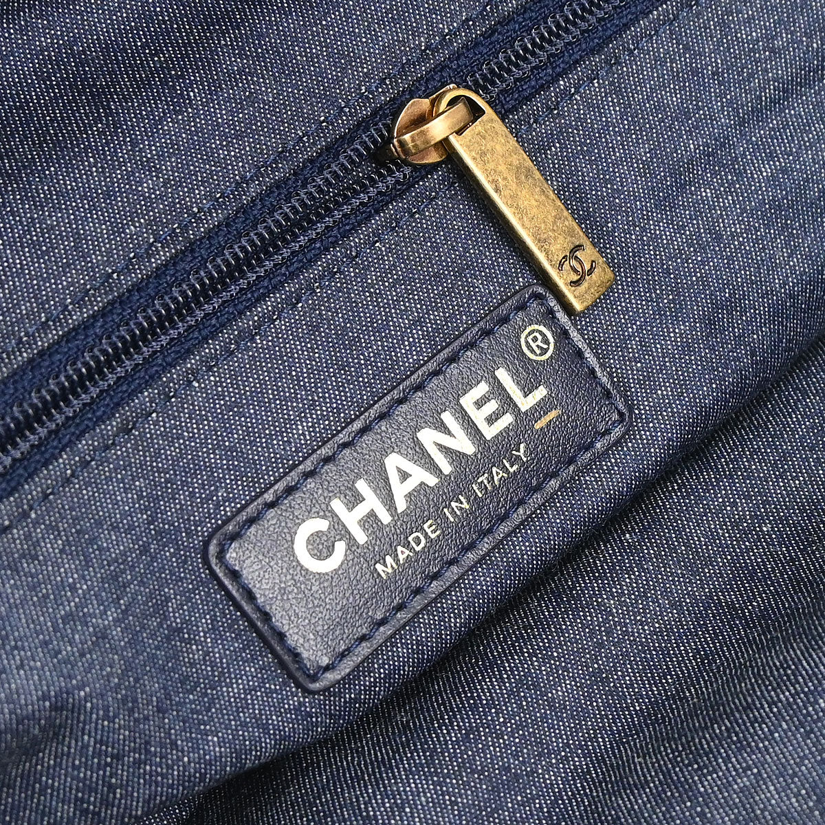 Chanel Navy Canvas Double Waist Bag Backpack