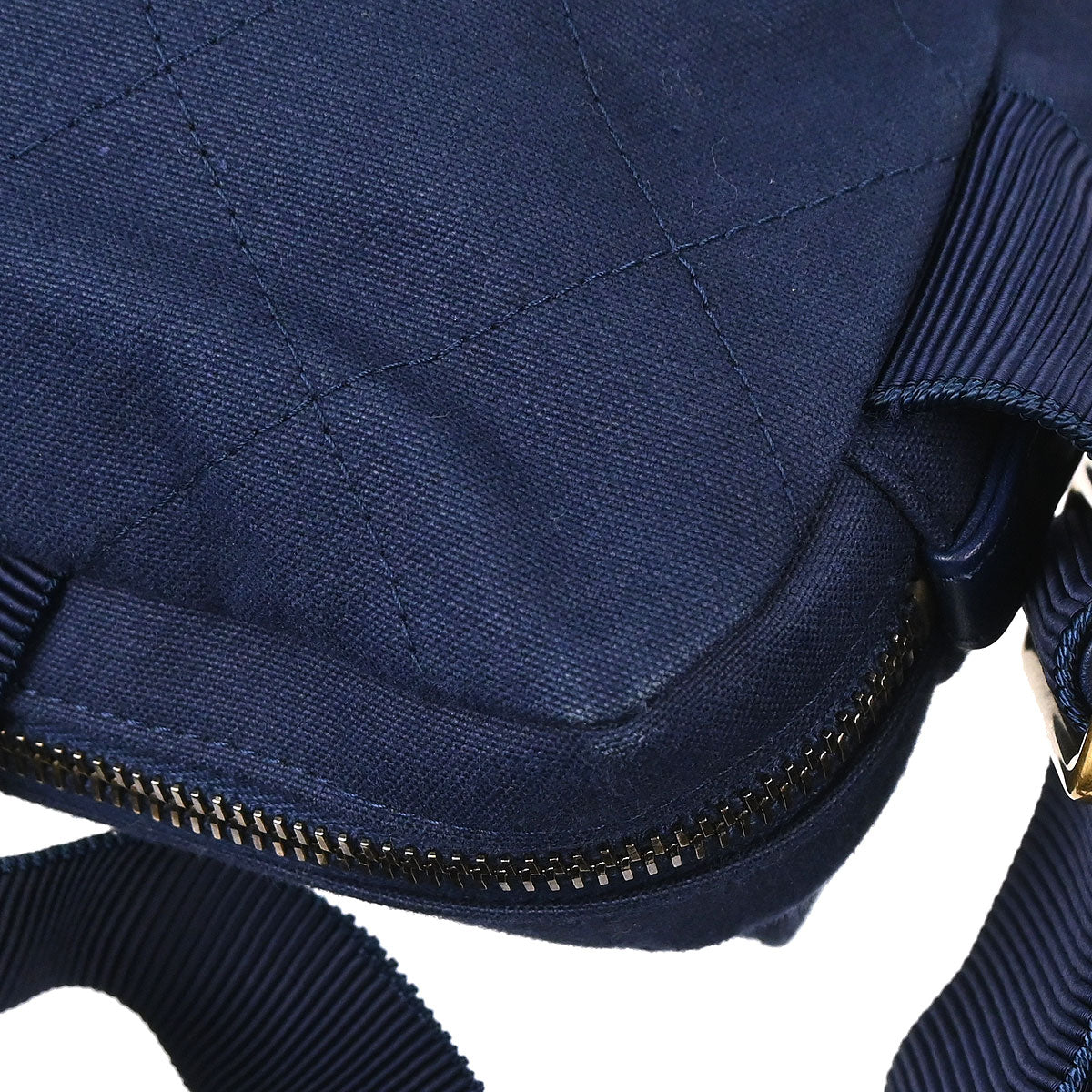 Chanel Navy Canvas Double Waist Bag Backpack