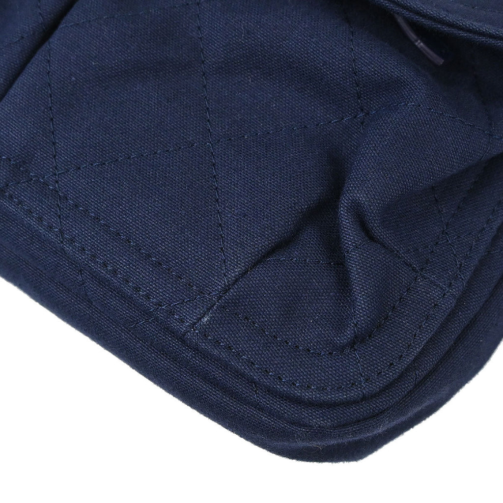Chanel Navy Canvas Double Waist Bag Backpack