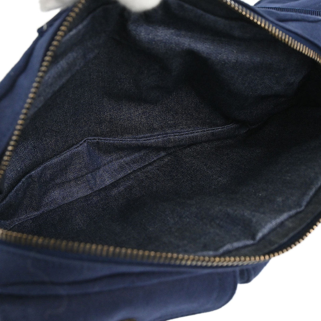Chanel Navy Canvas Double Waist Bag Backpack