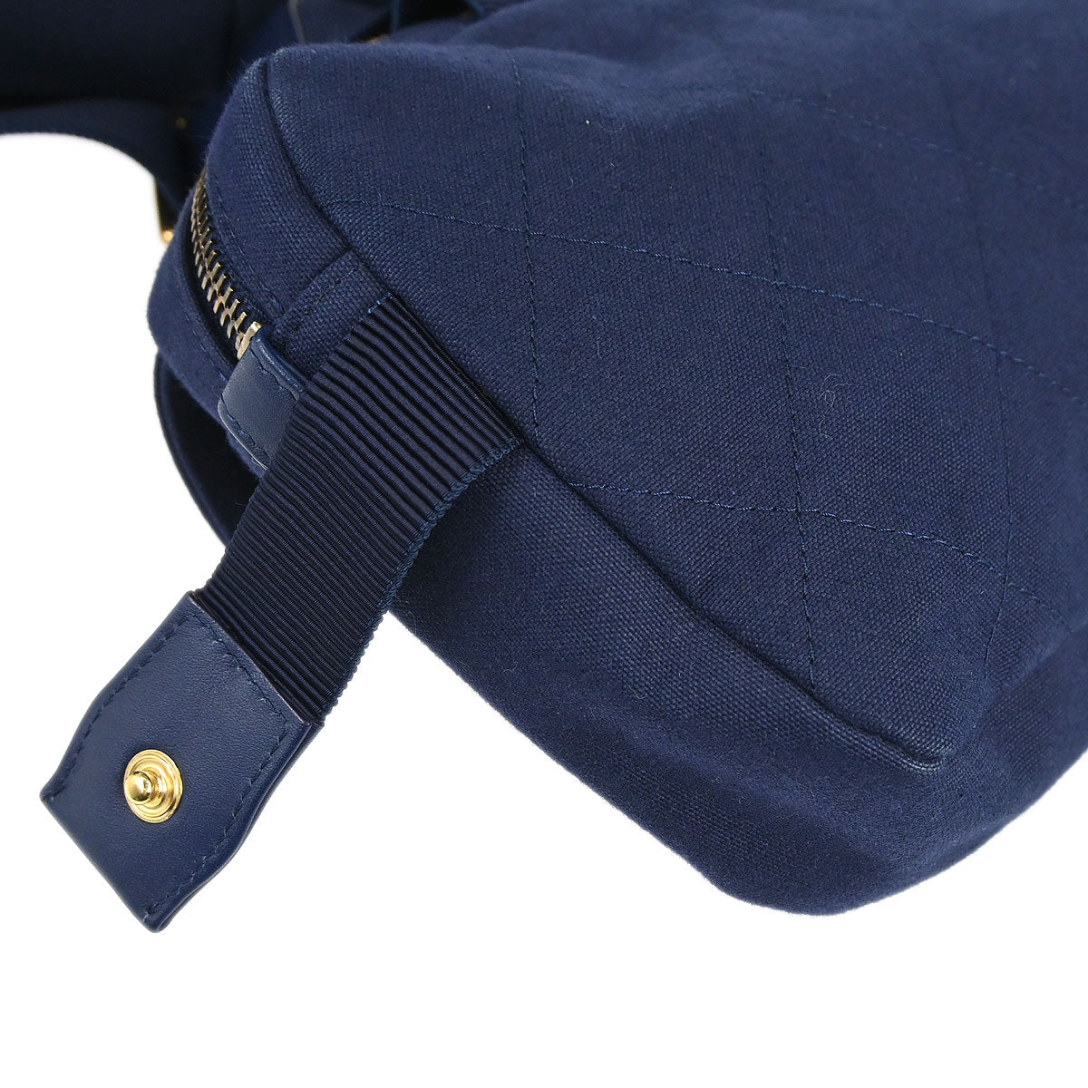 Chanel Navy Canvas Double Waist Bag Backpack