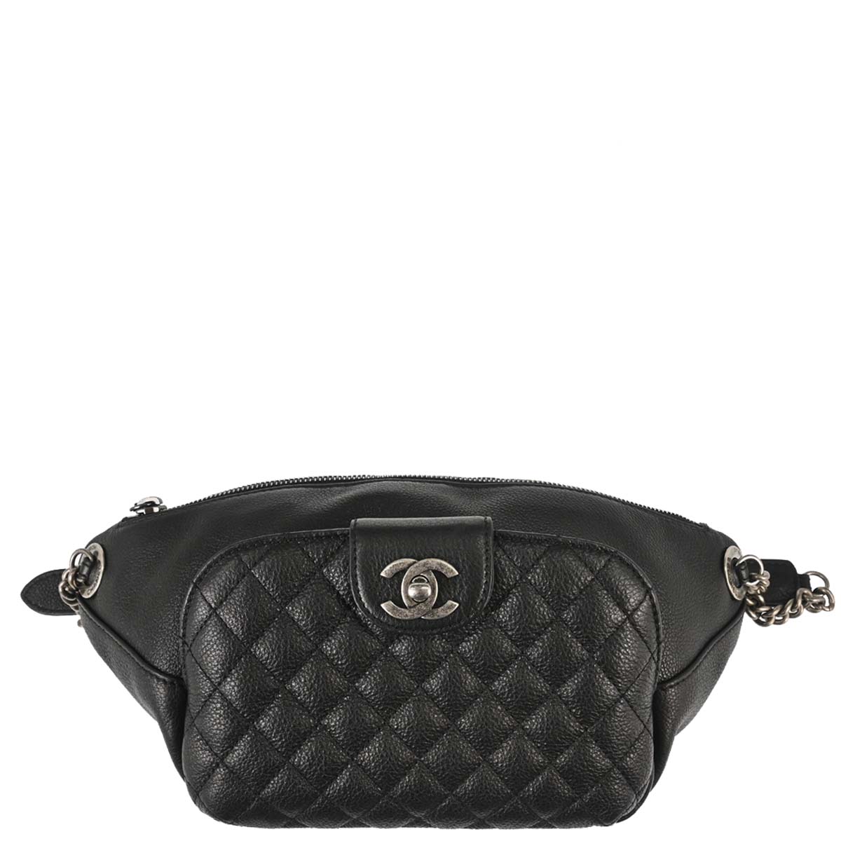 Chanel 2016-2017 Black Calfskin Waist Bum Bag