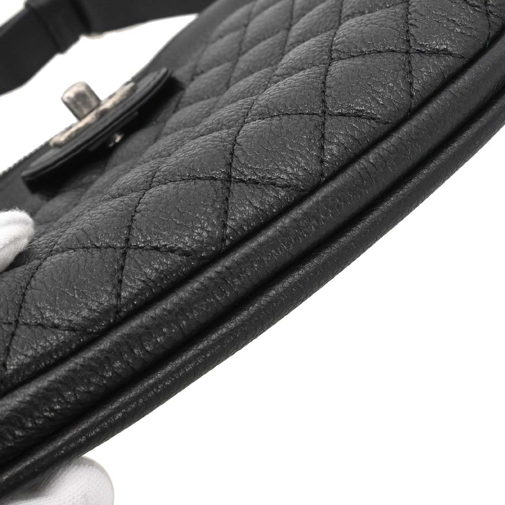 Chanel 2016-2017 Black Calfskin Waist Bum Bag