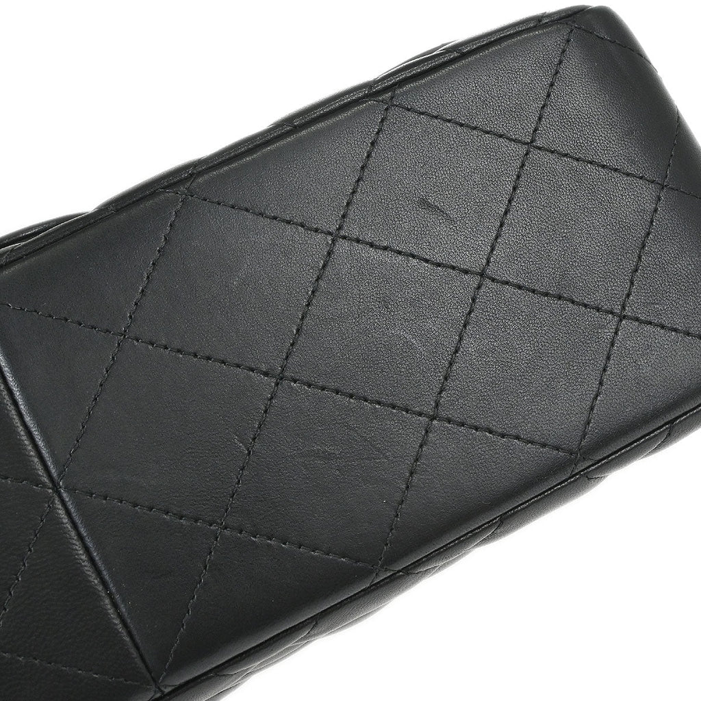 Chanel 2018 Black Lambskin Jumbo Classic Double Flap Shoulder Bag