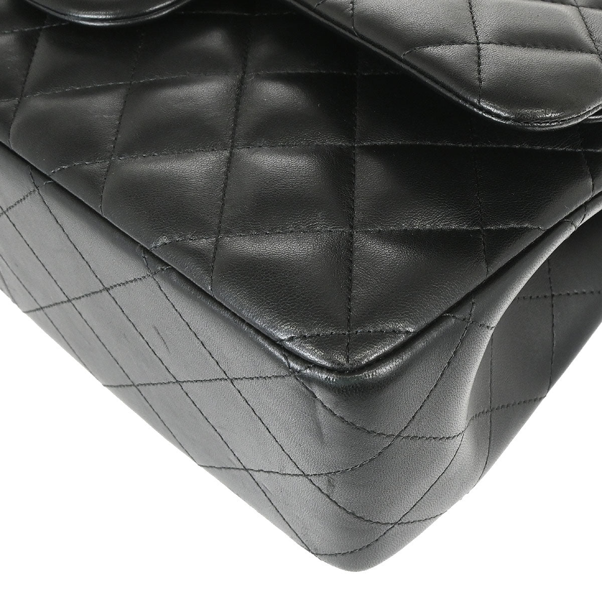Chanel 2018 Black Lambskin Jumbo Classic Double Flap Shoulder Bag