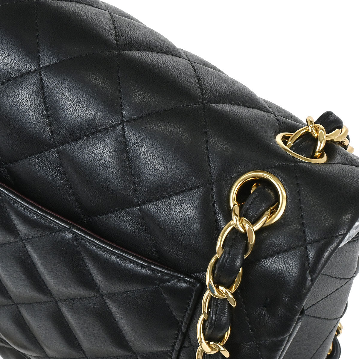 Chanel 2018 Black Lambskin Jumbo Classic Double Flap Shoulder Bag
