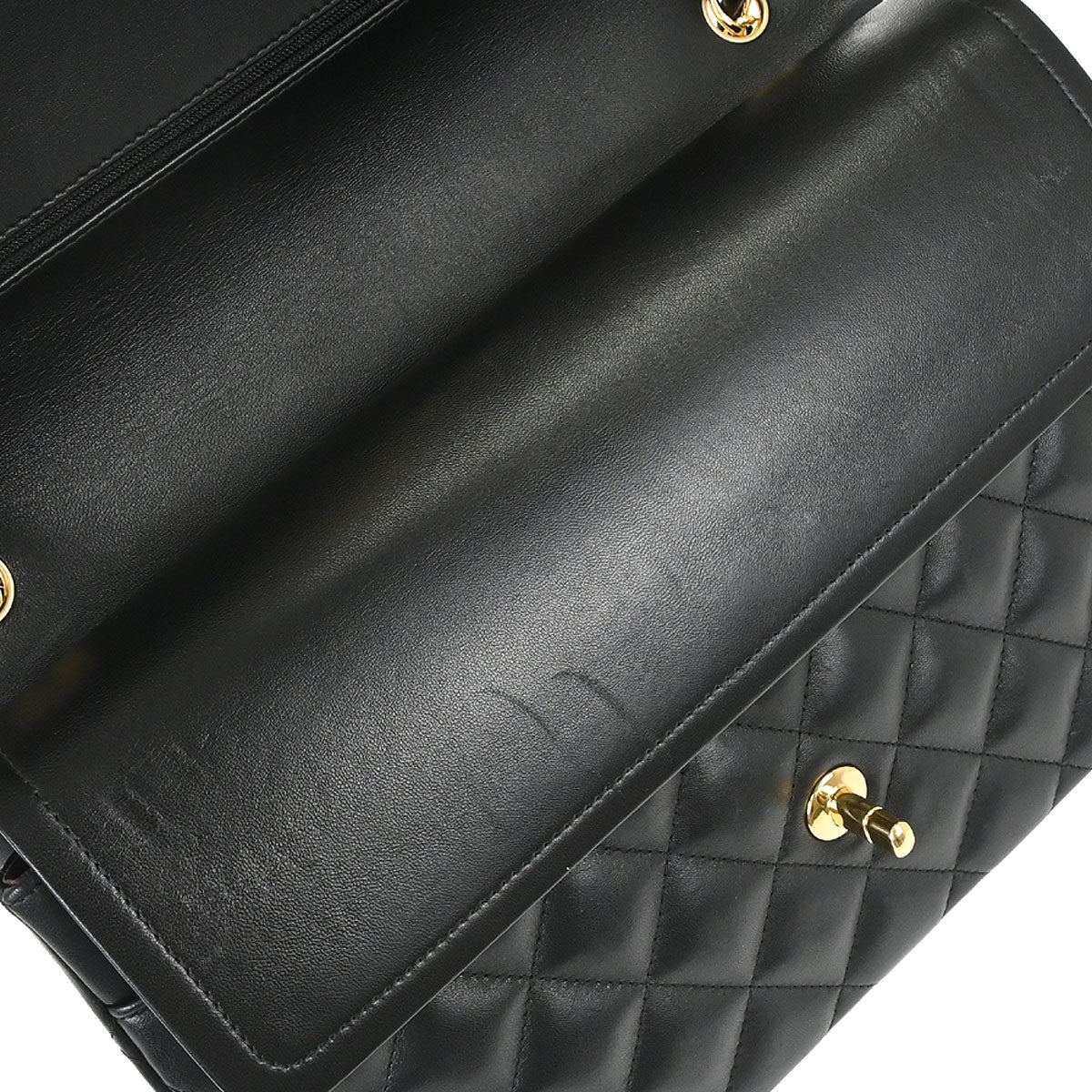 Chanel 2018 Black Lambskin Jumbo Classic Double Flap Shoulder Bag