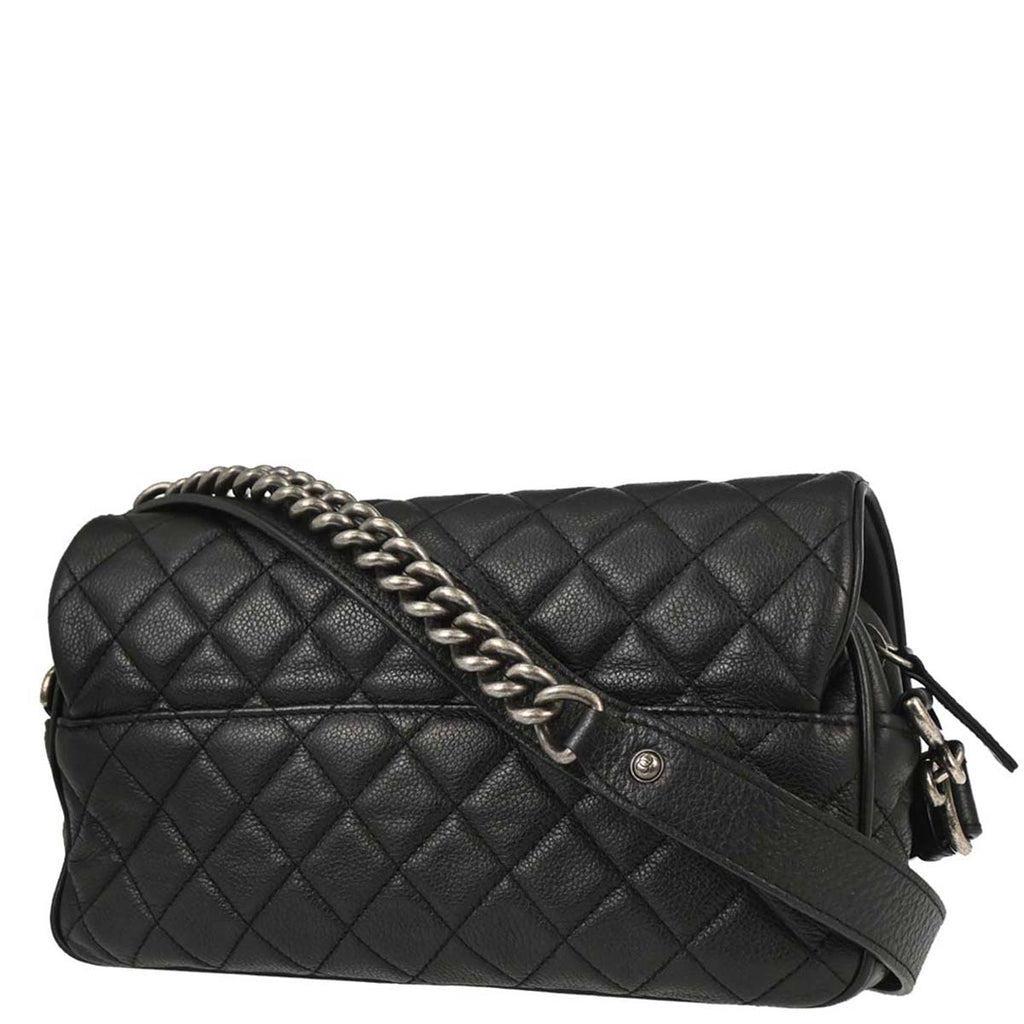 Chanel 2016-2017 Black Calfskin Casual Rock Shoulder Bag