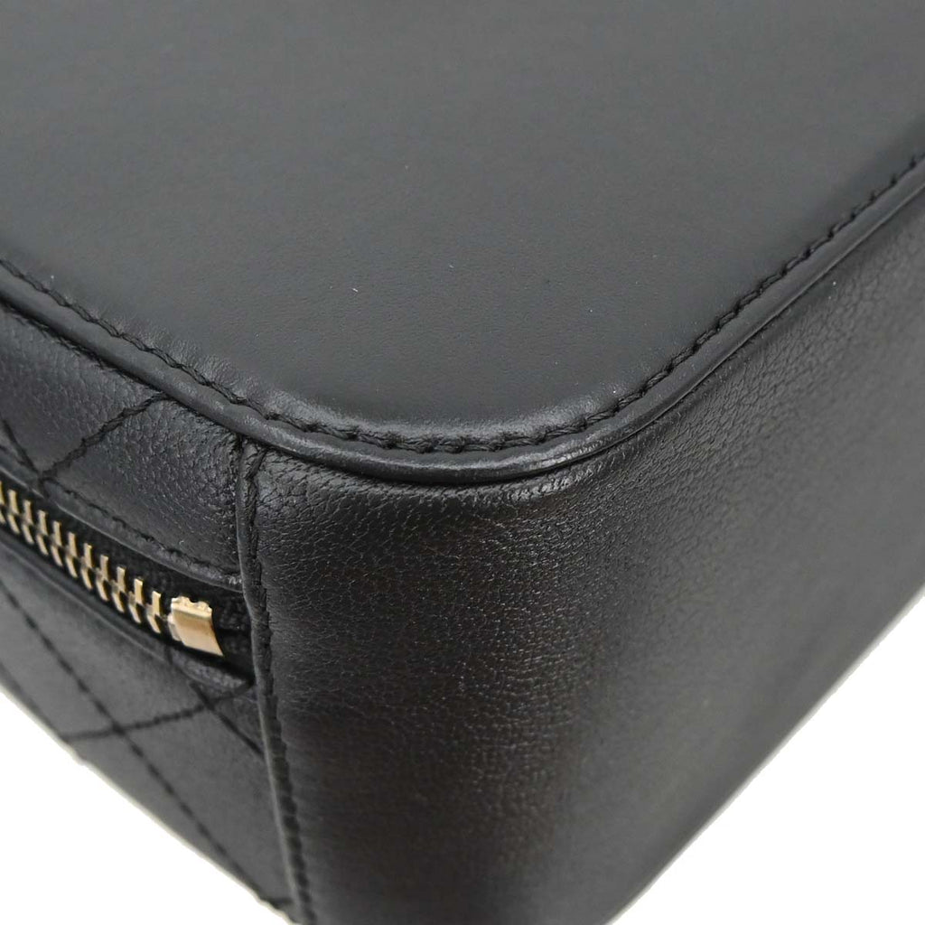 Chanel Black Calfskin Goatskin Coco Curve Vanity Bag 2way Shoulder Handbag