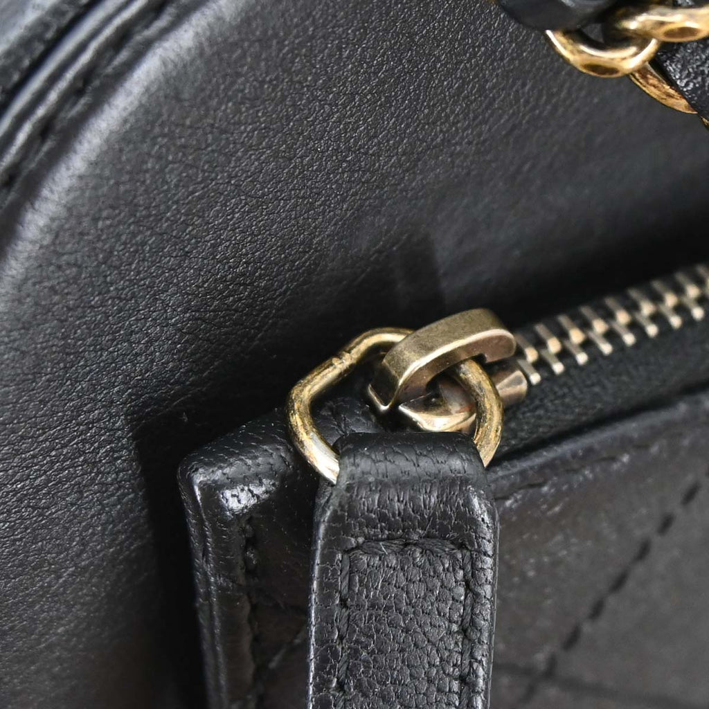 Chanel Black Calfskin Goatskin Coco Curve Vanity Bag 2way Shoulder Handbag