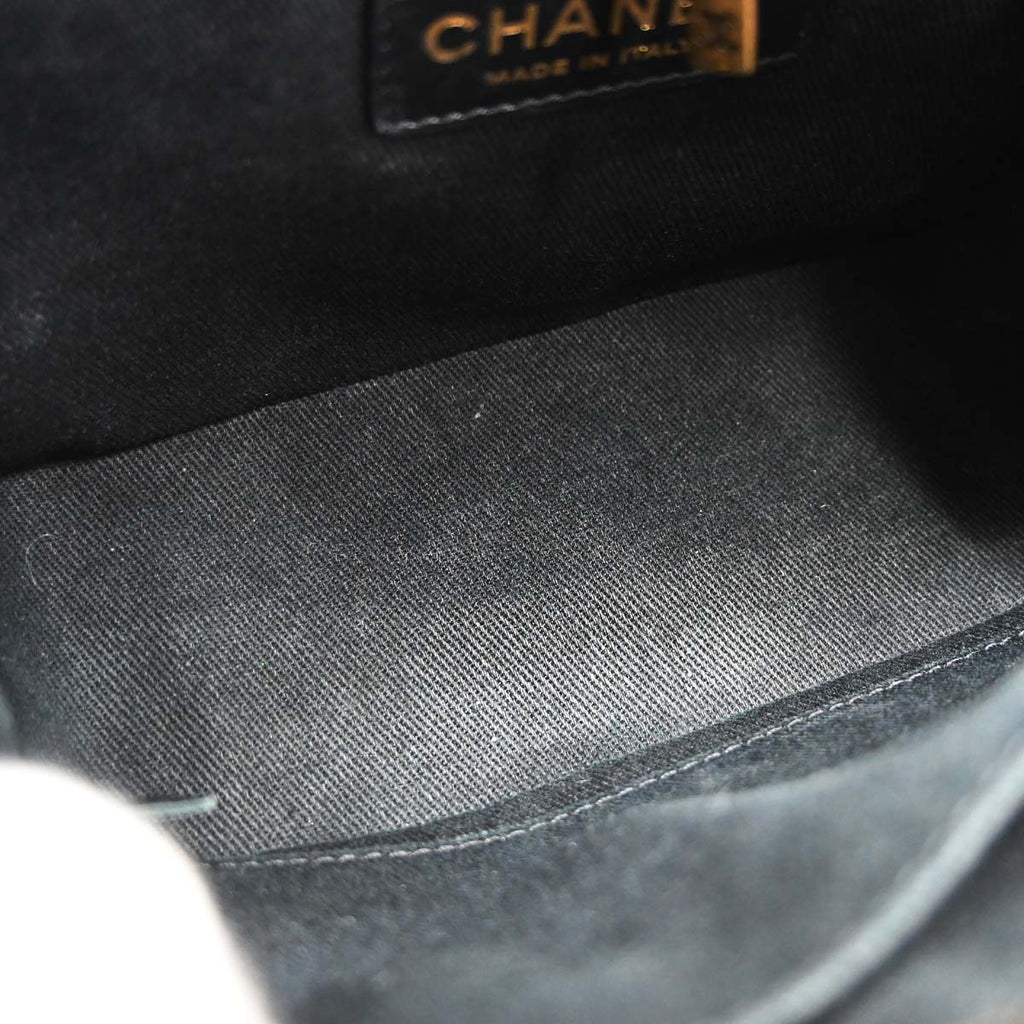 Chanel Black Calfskin Goatskin Coco Curve Vanity Bag 2way Shoulder Handbag