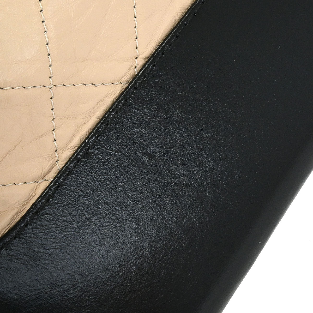 Chanel 2019 Beige Black Calfskin Medium Gabrielle Shoulder Bag