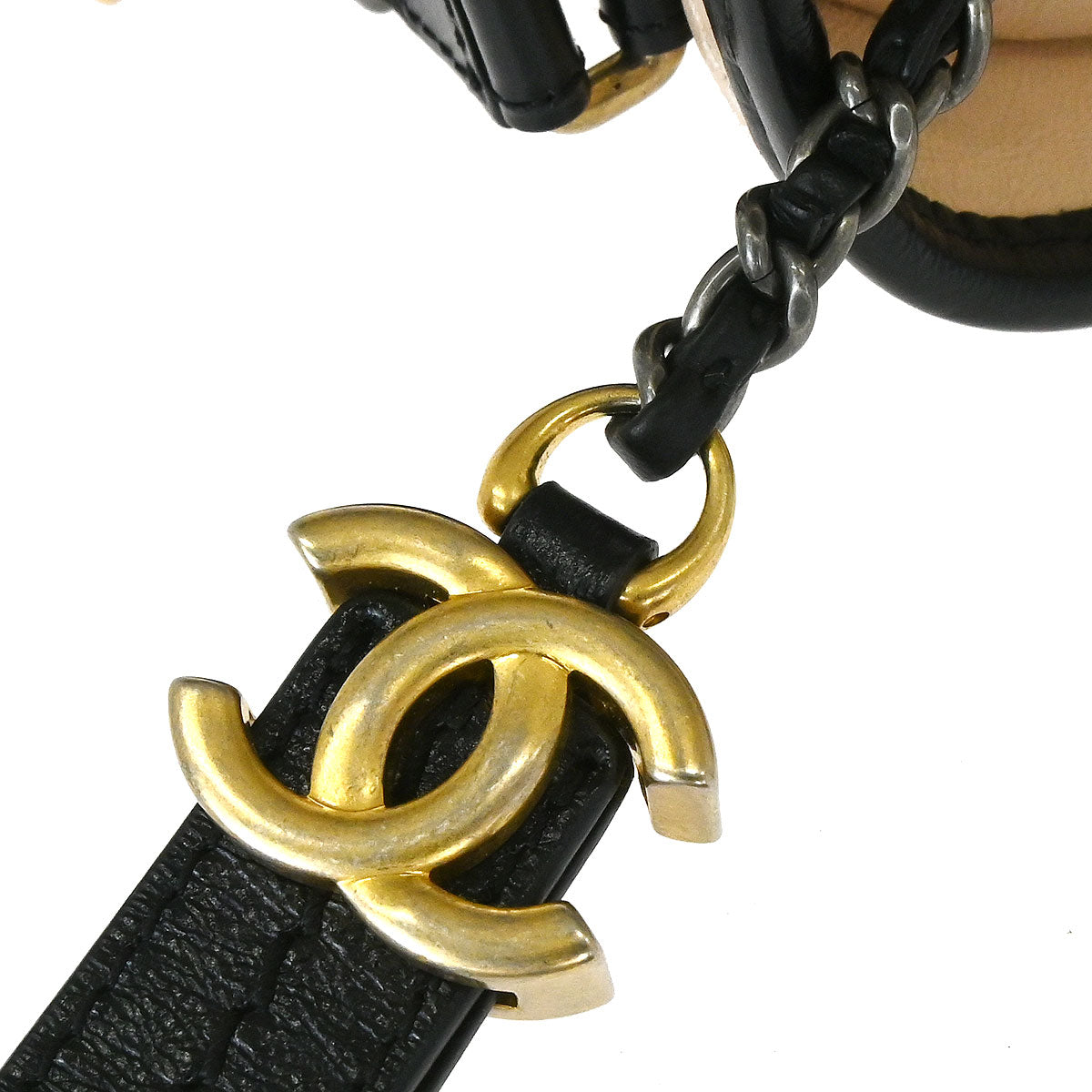 Chanel 2019 Beige Black Calfskin Medium Gabrielle Shoulder Bag