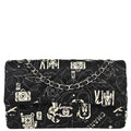 Chanel 2016-2017 Black Satin Airline Medium Classic Double Flap Shoulder Bag