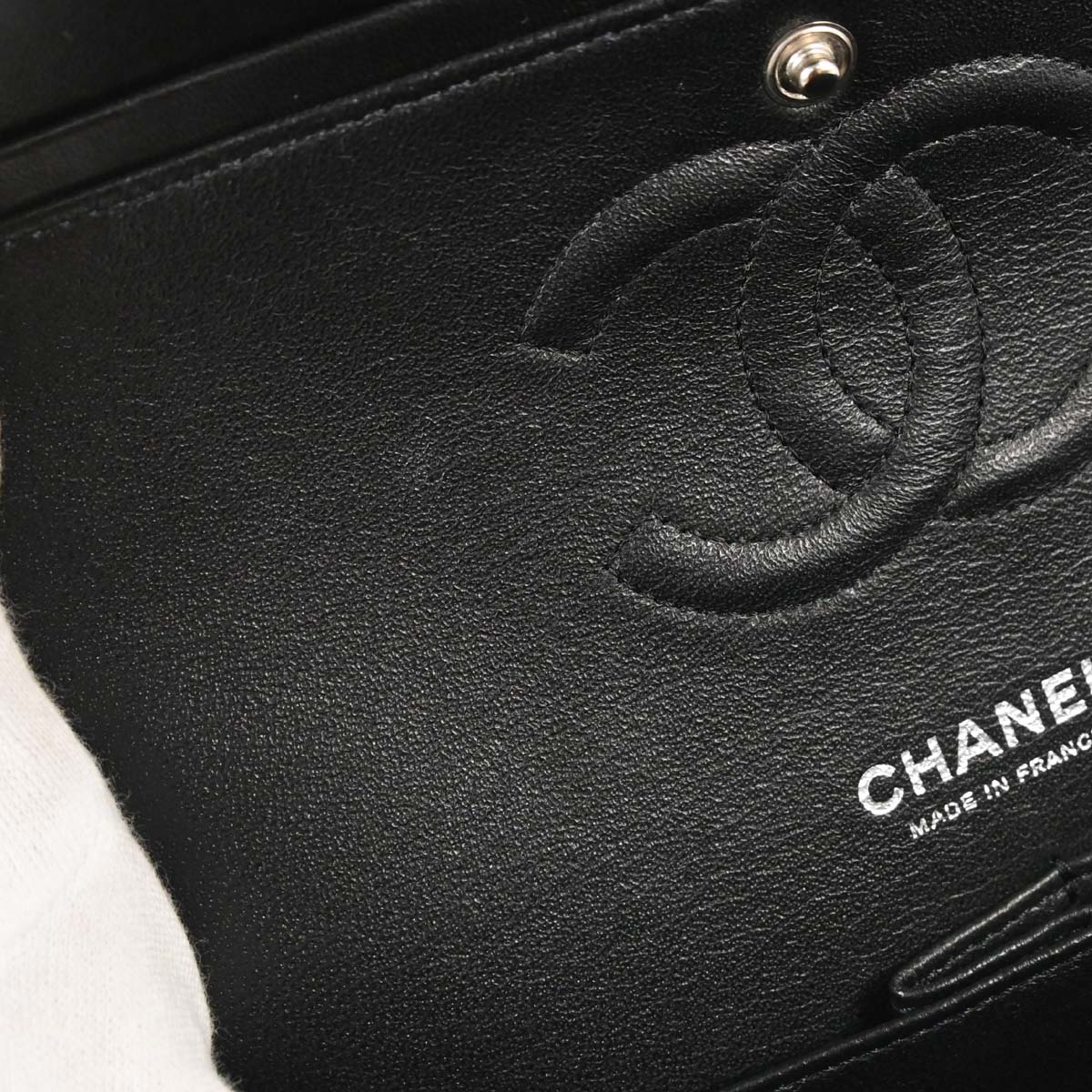 Chanel 2016-2017 Black Satin Airline Medium Classic Double Flap Shoulder Bag