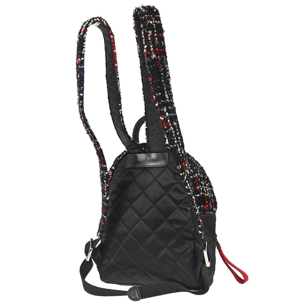 Chanel Black Tweed Nylon Backpack