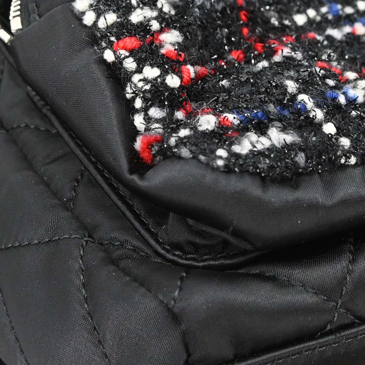 Chanel Black Tweed Nylon Backpack