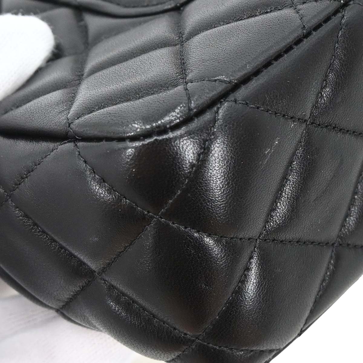 Chanel Black Lambskin Valentine Single Flap Shoulder Bag