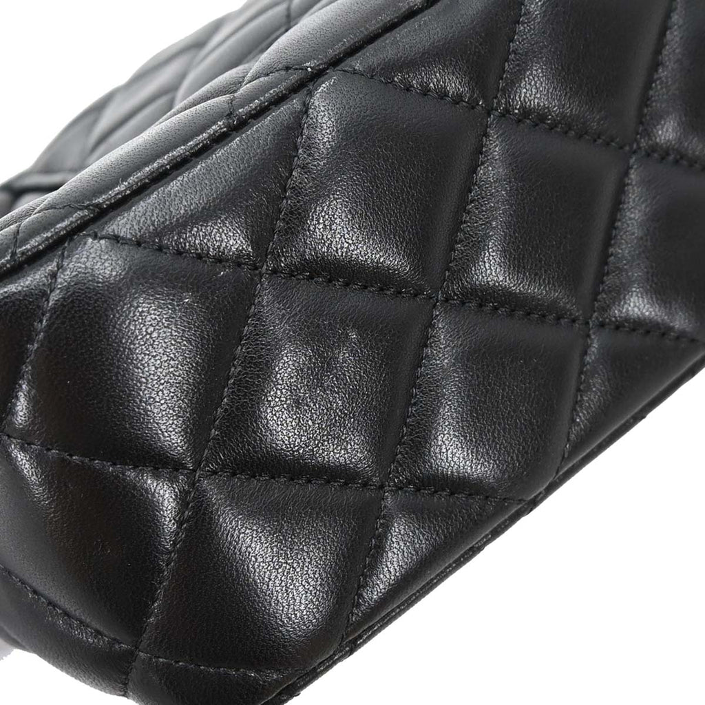 Chanel Black Lambskin Valentine Single Flap Shoulder Bag