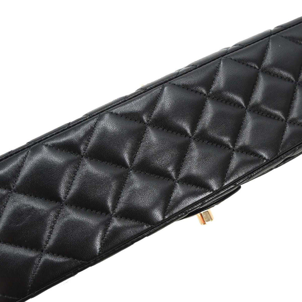Chanel Black Lambskin Valentine Single Flap Shoulder Bag