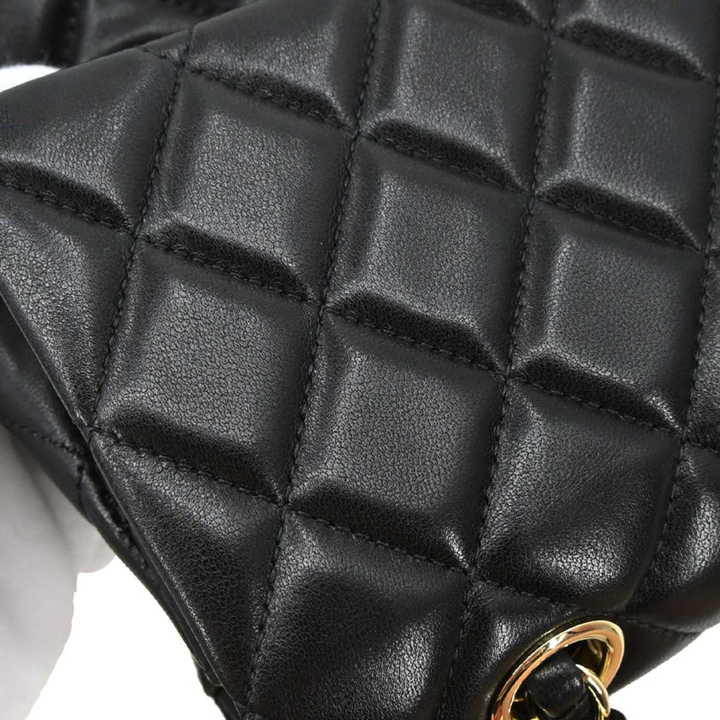 Chanel Black Lambskin Valentine Single Flap Shoulder Bag