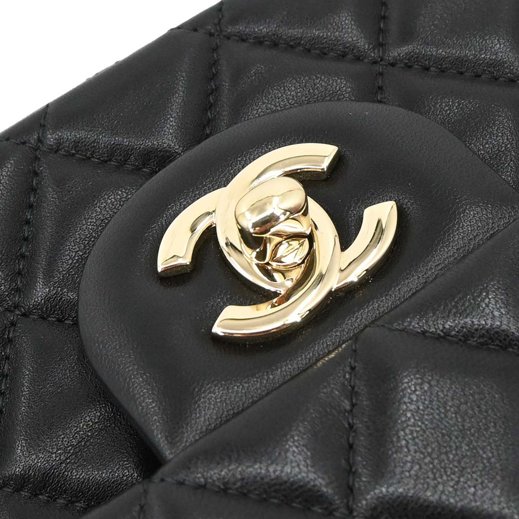 Chanel Black Lambskin Valentine Single Flap Shoulder Bag