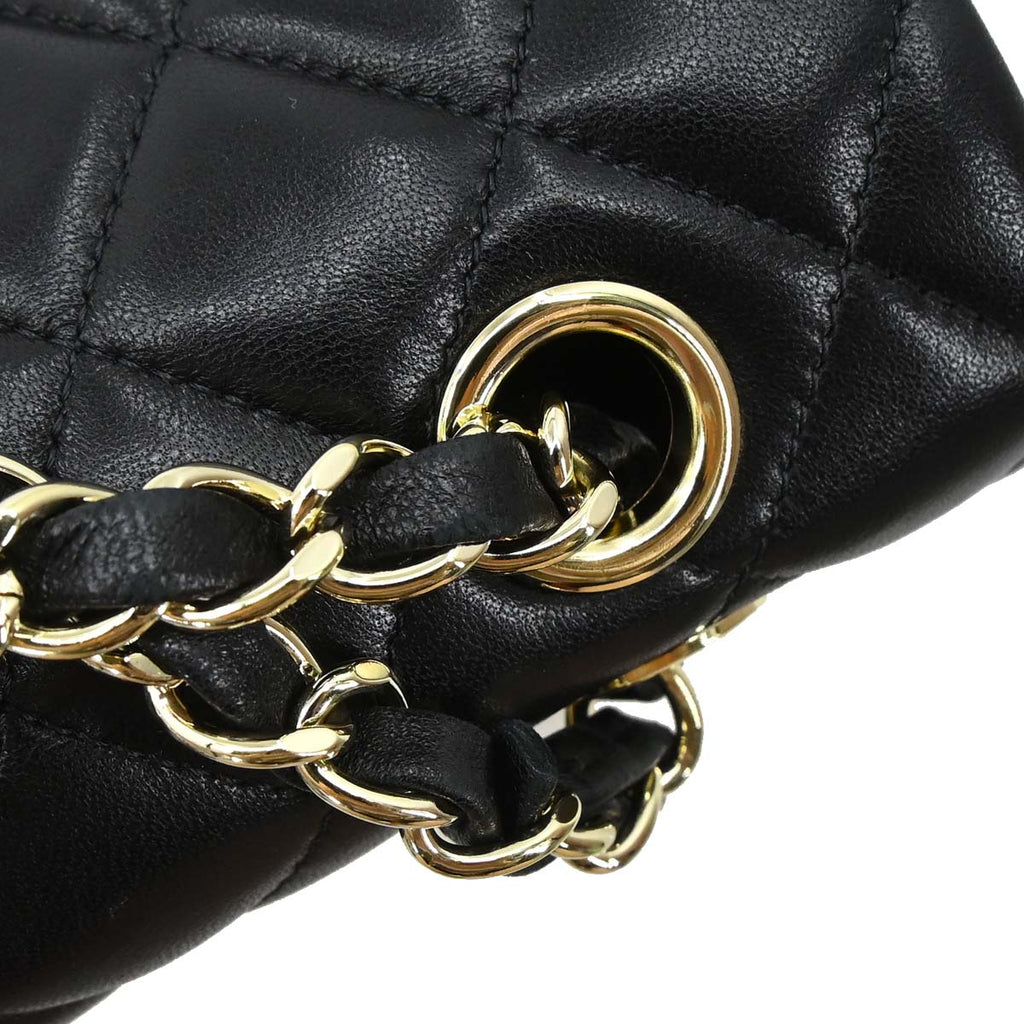 Chanel Black Lambskin Valentine Single Flap Shoulder Bag