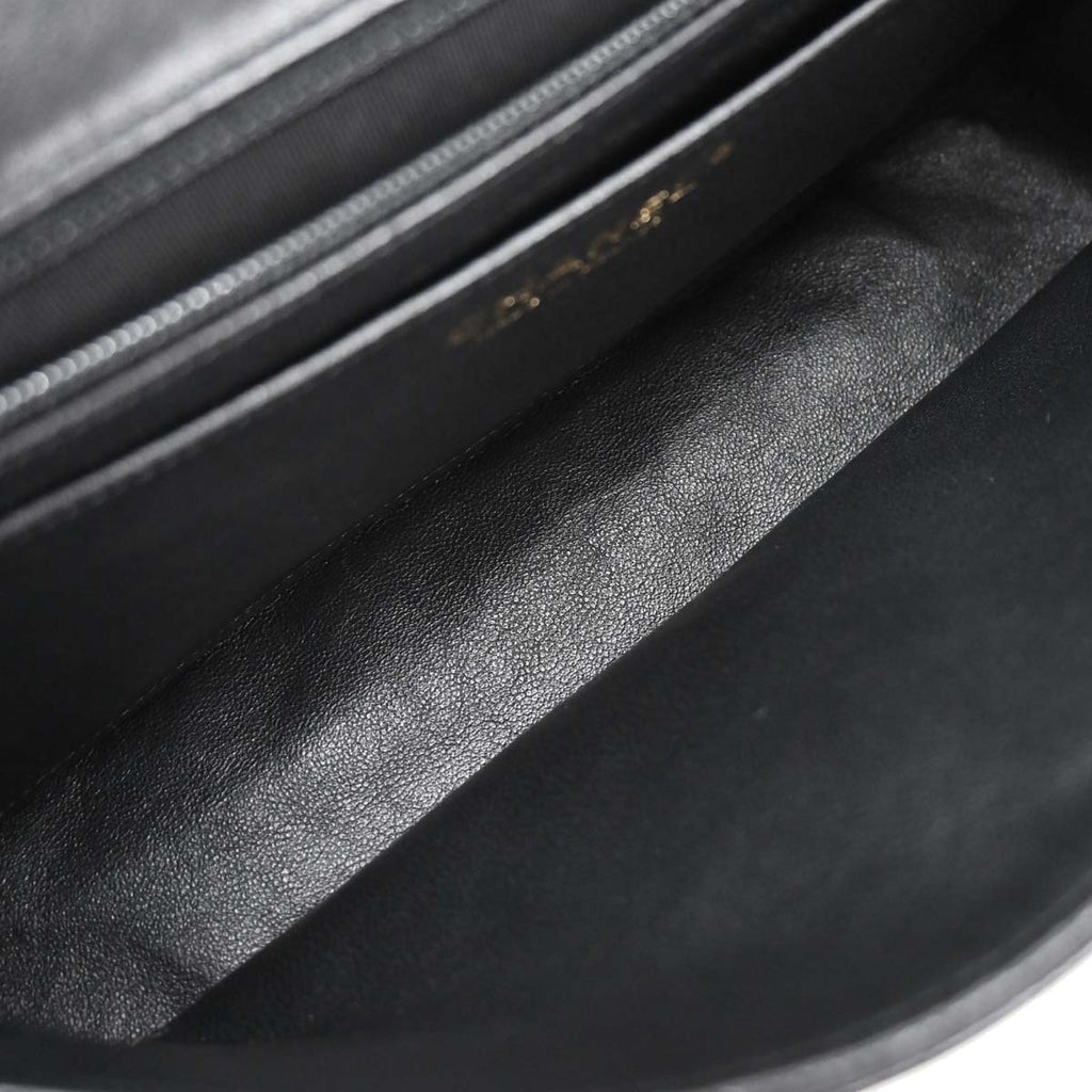 Chanel Black Lambskin Valentine Single Flap Shoulder Bag