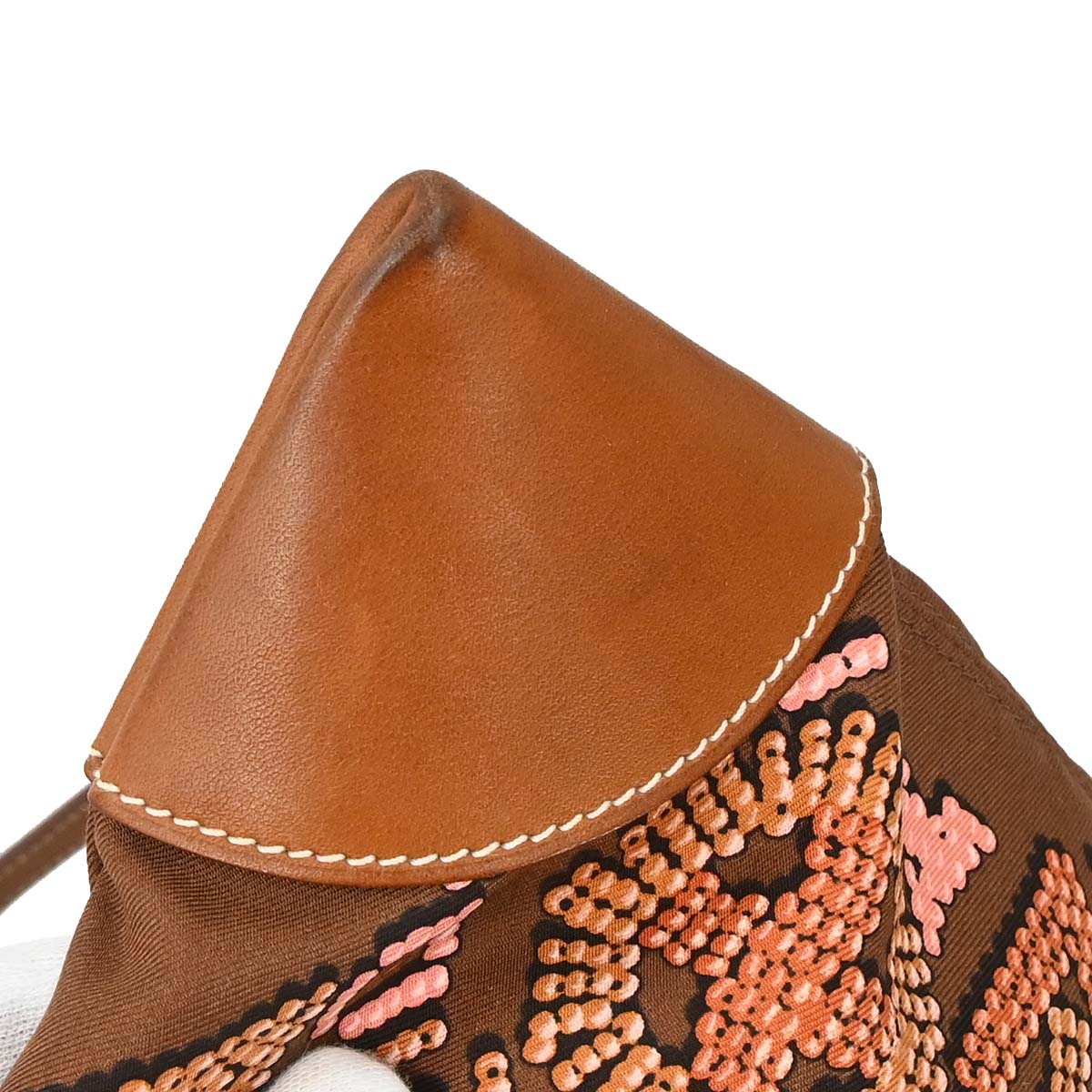 Hermes Brown Silk Barenia Silky City PM Kelly en Perles Shoulder Bag