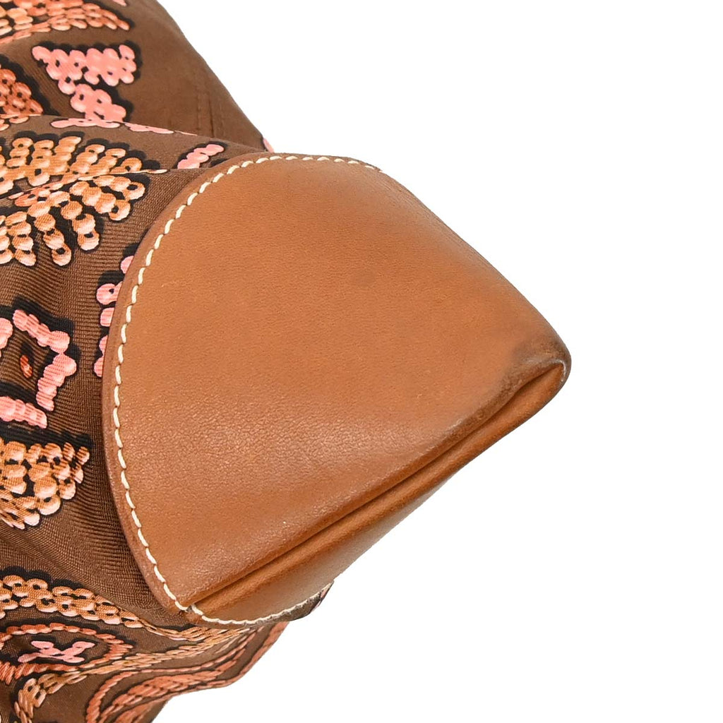 Hermes Brown Silk Barenia Silky City PM Kelly en Perles Shoulder Bag