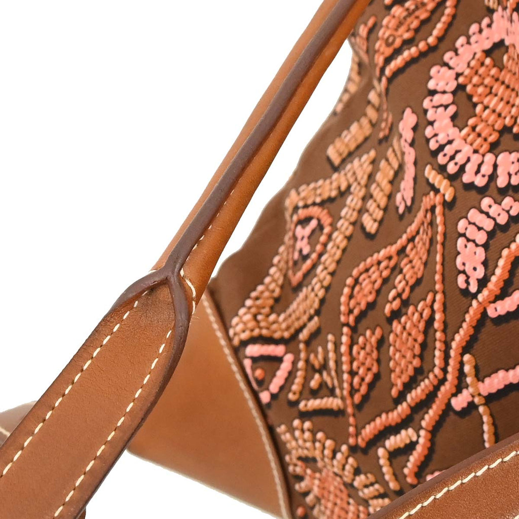 Hermes Brown Silk Barenia Silky City PM Kelly en Perles Shoulder Bag