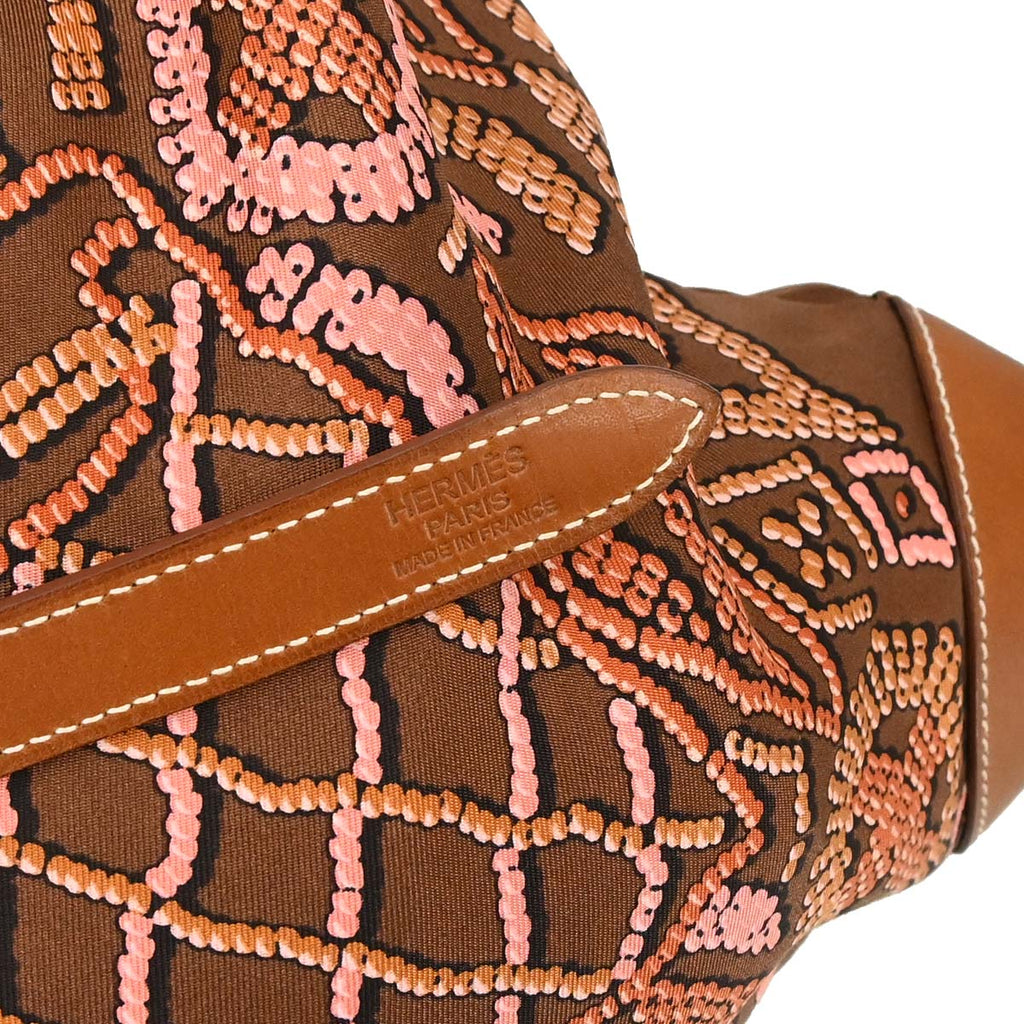 Hermes Brown Silk Barenia Silky City PM Kelly en Perles Shoulder Bag