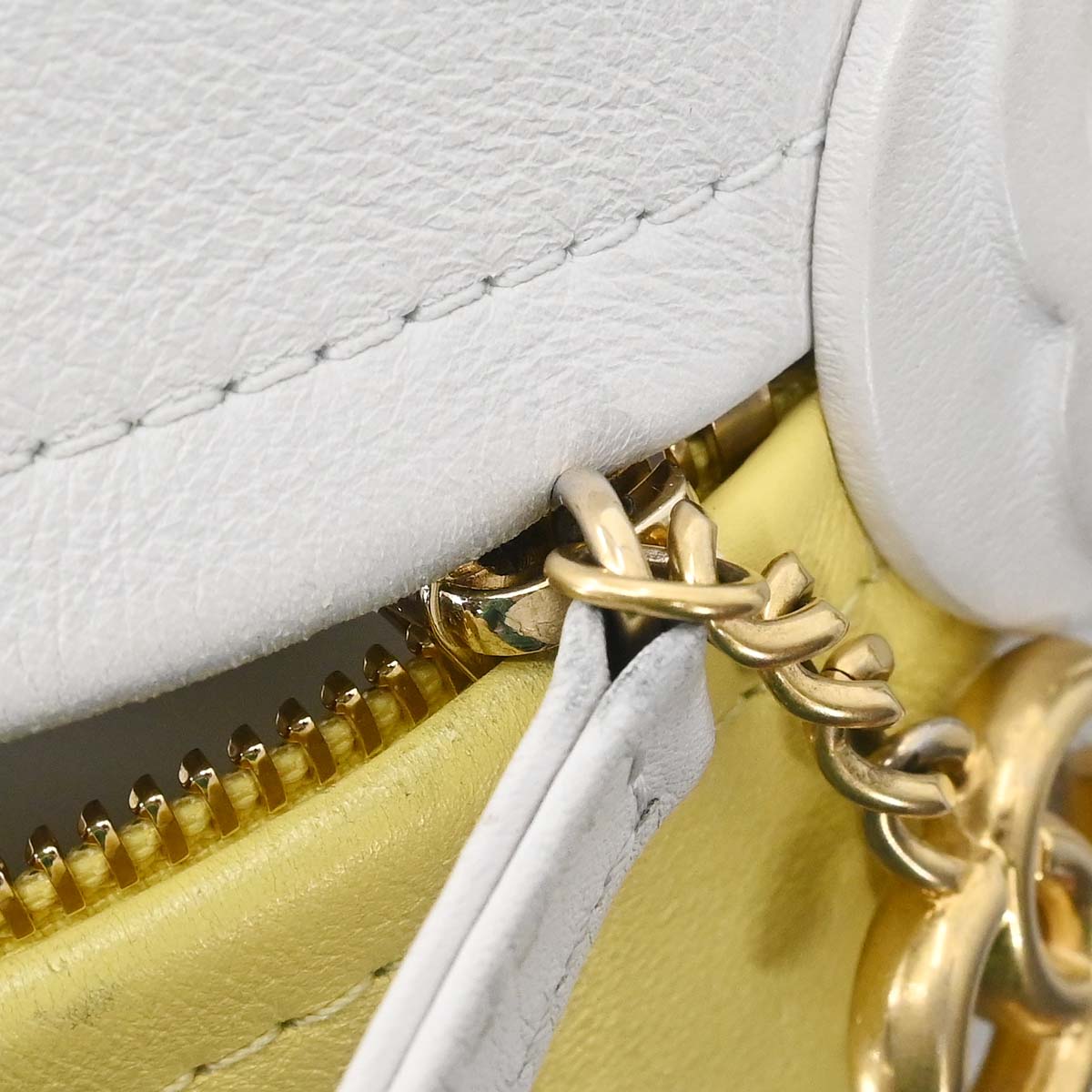 Chanel 2019 White Yellow Calfskin Coco Beach Ball Shoulder Bag