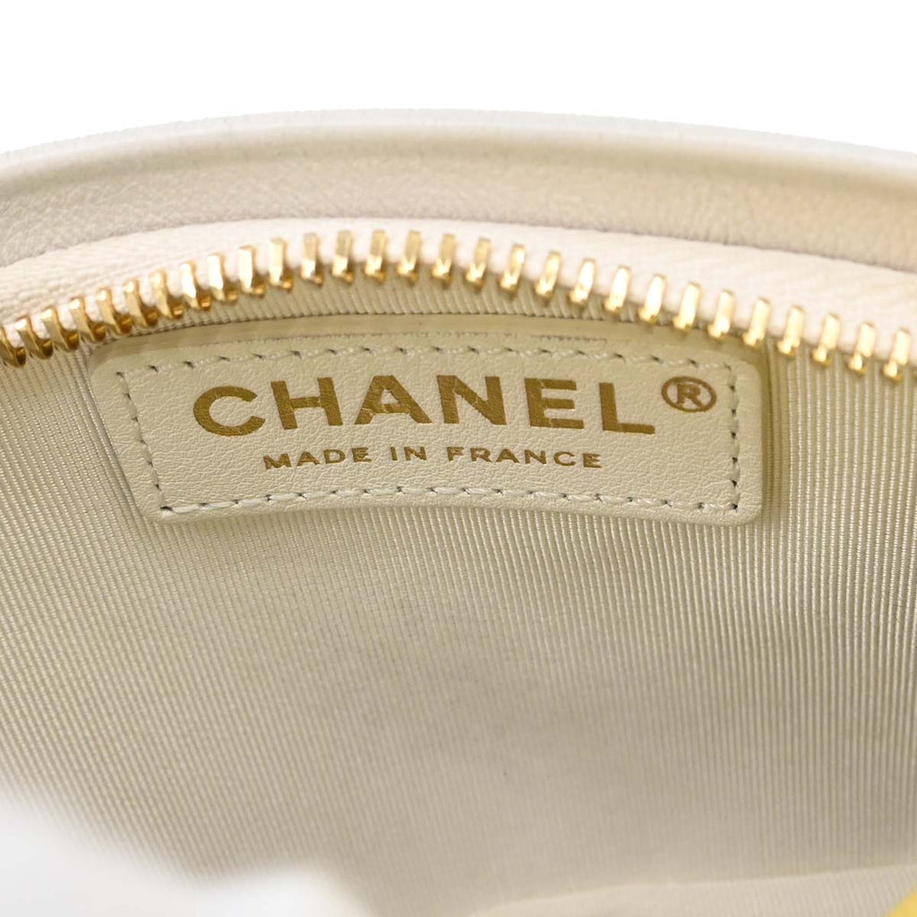 Chanel 2019 White Yellow Calfskin Coco Beach Ball Shoulder Bag