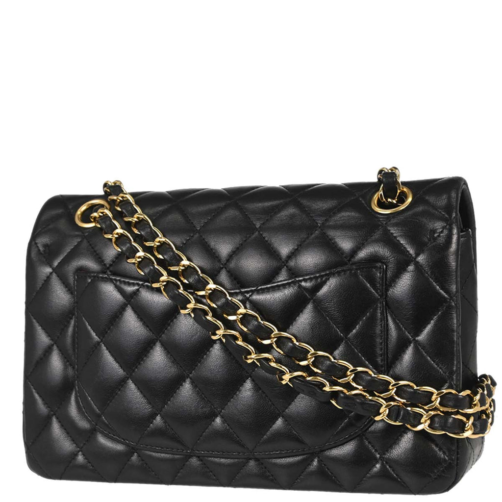 Chanel Black Lambskin Small Classic Double Flap Shoulder Bag