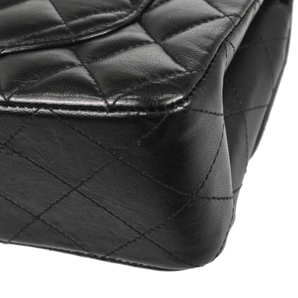 Chanel Black Lambskin Small Classic Double Flap Shoulder Bag