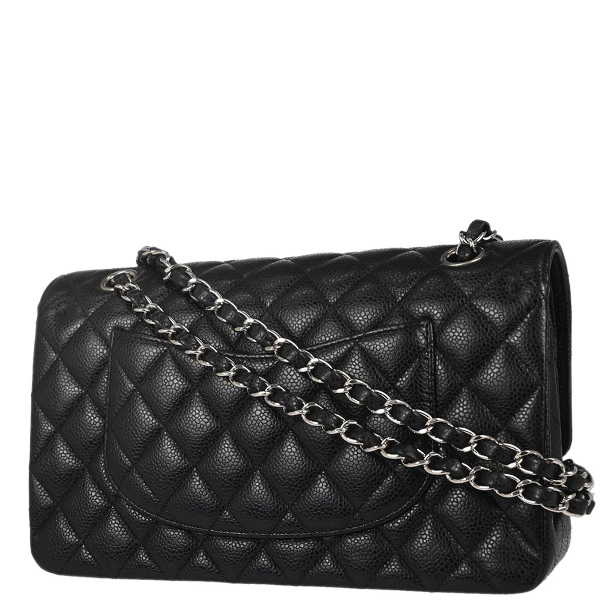 Chanel Black Caviar Skin Medium Classic Double Flap Shoulder Bag